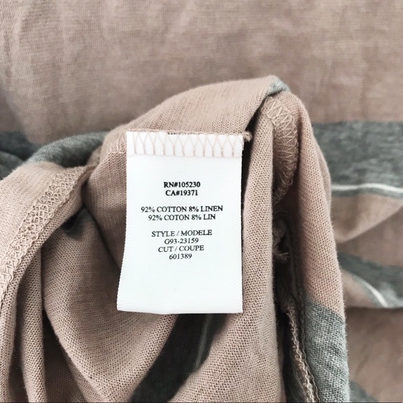Joie Sherry Striped Scoopneck Cotton Linen Top M - Picture 5 of 7